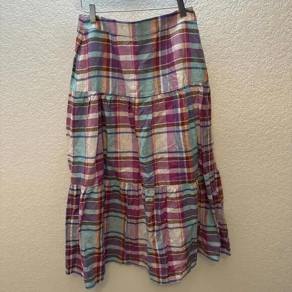 Women’s KITRI Lupeta Plaid Button Down Skirt Size 8 - Picture 3 of 8